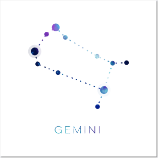 GEMINI STAR CONSTELLATION ZODIAC SIGN Posters and Art